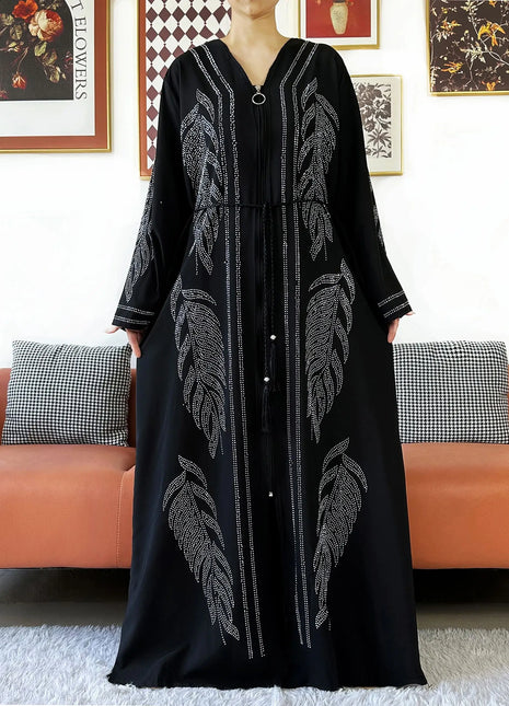 New Middle East Africa Elegant Women Cardigan Chiffon Loose Open Zippier Abaya Muslim Islamic Clothing Cardigan Style Loose Size