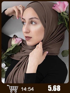 Hot Muslim Fashion Woman Soft Hijabs Scarf Shawl Plain Cotton Jersey Scarves Turban Women Long Shawls Head Wrap Headband Abaya