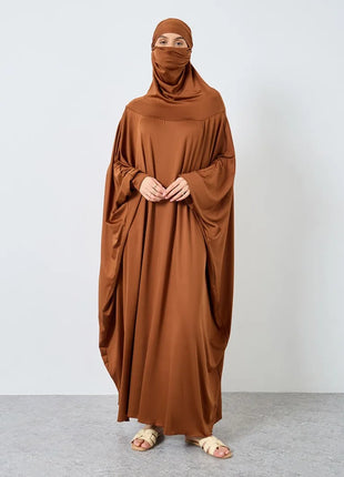 Islamic Prayer Abaya Muslim Women Abayas Long Sleeve Hooded Modesty Ramadan Dresses With Hijab Jilbabs Middle Eastern Kaftans