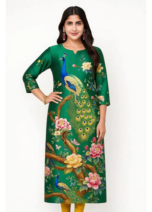 Muslim Kurt Women's Fashionable And Comfortable Dress With Peacock Straight Tube And A Variety Of Vacation Styles