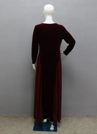 Women Dubai Arab Muslim Velvet Chiffon Splicing Diamond Evening Dress Jalabia Women's Clothing Abaya Robe