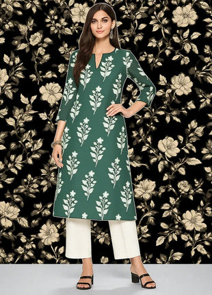 Muslim Kurt Casual Fashion Dress Long Sleeved Straight Tube Casual Ethnic Flower Abaya Women Muslim Dress flower sleeve abaya