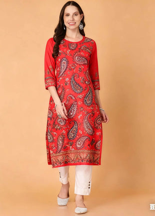 National style Women Kurt Casual Dress Kurtta Straight Casual Ethnic Slit hem 3D Design Suitable Ladies Abito Donna Musulmana