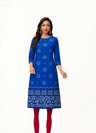 Muslim Dress Kurt Women's Fashionable And Elegant Slit hem Straight Tube Casual Flowers Pattern Robe Traditionnelle Arabe