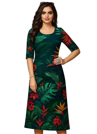 Muslim Kurt Women's Fashion Comfortable Dress Long Sleeve Straight Tube Casual Ethnic Peacock Regular Size New Dress Slit hem