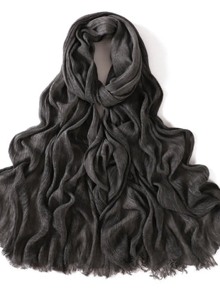 New Arrival Crinkle Rayon Hijab for Women Muslim Scarf Shawls Tie-dye Headscarf Wraps Plain Modal Cotton Islamic Turban Ramanda