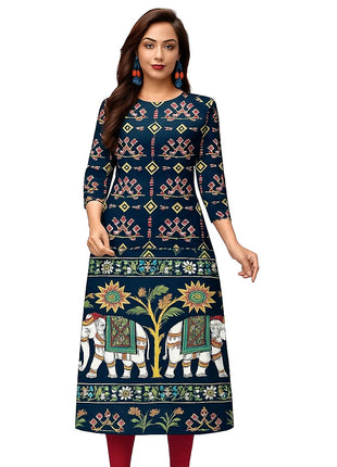 Muslim Women Casual Comfortable Kurt Dress Straight Tube Ethnic Peacock Abito Donna Musulmana Girls Prayer Dress
