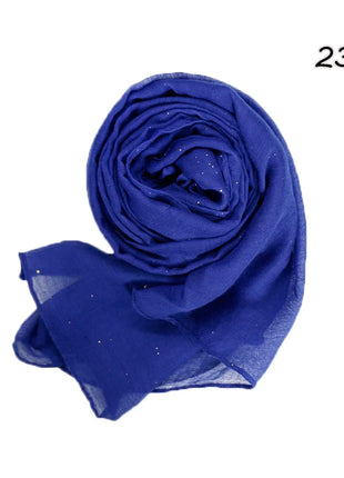 Shimmer Glitter Cotton Viscose Hijab Scarves For Women Muslim Long Shawls Headscarf Wraps Solid Headbands Stole Bufandas Turbans