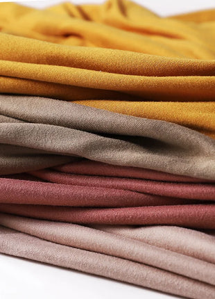 Muslim Plain Cotton Jersey Hijab Scarf Solid Color With Good Stitch Stretchy Soft Turban Head Wraps Shawl Foulard Femme