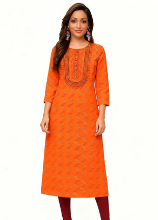 Muslim Kurt Women's Fashion Comfortable Dress Muslim Kurtta Straight Tube Casual Ethnic Slit hem New Dress Slit hem