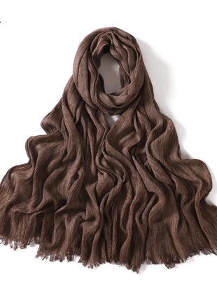 New Arrival Crinkle Rayon Hijab for Women Muslim Scarf Shawls Tie-dye Headscarf Wraps Plain Modal Cotton Islamic Turban Ramanda