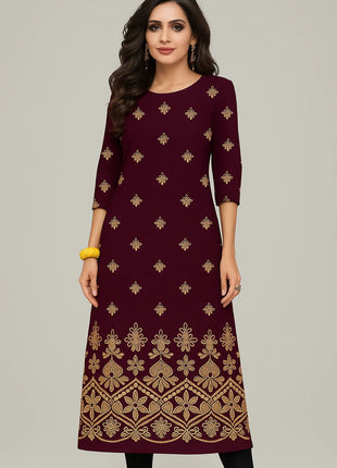 Muslim Dress Kurt Women's Fashionable Elegant National style Straight Tube Casual RSlit Hem Flowers Pattern Noble Skirt 2026