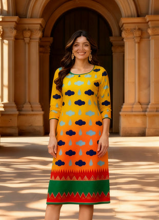 National style Muslim Women's Casual Fashionable Comfortable Kurtta Dress Slit hem Abito Donna Musulmana Girls Prayer Dress