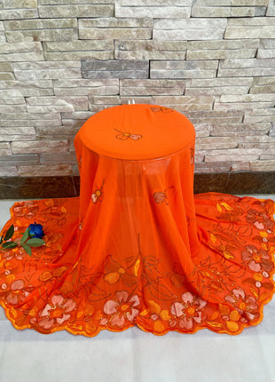 New Muslim Ramadan Scarf  Femme Musulman Foulard Hijabs For Woman African Islam Dubai Chiffon Sequins Embroidery Scarf Shawl