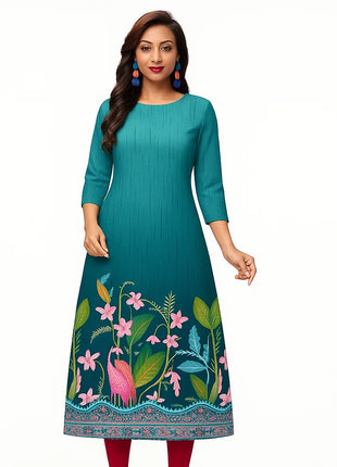 Muslim Dress Kurtta Women Fashionable Elegant National Style Straight Tube Slit hem Abito Donna Islamic Clothing For Women