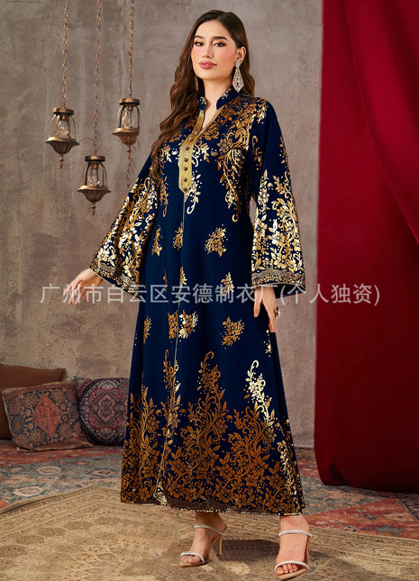 Eid Muslim Dress Women Party Abaya Print Ramadan Dresses Arab Long Robe Morocco Dubai Kaftan Islam Vestidos Jalabiya 2025