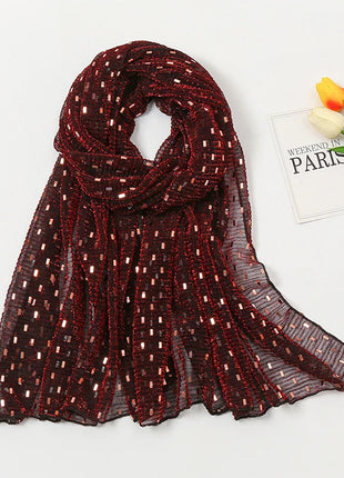 Glitter Shimmer Muslim Hijabs Fashion Solid Bubble Chiffon Scarf High Quality Shawl Scarves Silver Crinkle Woman Headscarf