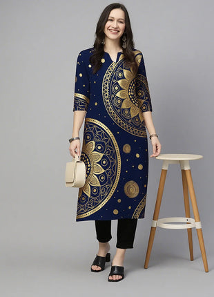 National style Women's Kurtta Casual Fashion Dress Long Sleeved Straight Tube Casual Ethnic Flower Muslim Kaftan Dresses Morocco