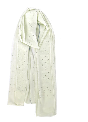 High Quality Rhinestone Chain Pearl Chiffon Long Scarf Hijabs Elegant Dubai Muslim Womens Party Wrapped Turban Shawls Headwear