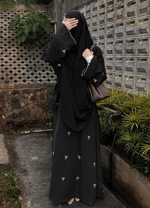 Luxury Dubai Butterfly Embroidery Abaya Muslim Women Modest Dress Islamic Femme Vacation Outfit 2025 Fashion Turkey Kaftan Robe