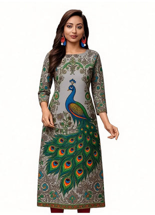 Muslim Kurtta Casual Dress Middle Eastern Straight Casual Ethnic Slit hem Mandarin Peacock National Style Caftan Marocain Femme