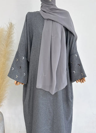 2025 Ramadan Khimar Abaya Saudi Arabia Turkey Islam Embroidery Moon Muslim Cardigan Dress Prayer Clothes Dresses For Women
