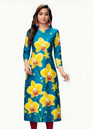 Muslim 2026 Women's Kurt Fashionable And Elegant Straight Tube Casual Slit hem Pattern Peacock Abito Donna Musulmana