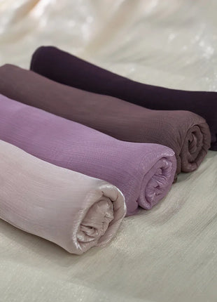 Newest Plain Shimmer Hijab Silk Wrinkle Scarf Muslim Woman Hijab Shawls Islam Woman Long Wraps Femme Headband Pure Turban
