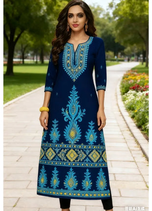 Muslim Women Kurt Casual Dress Middle Eastern Straight Casual Ethnic Flower Mandarin National Style Caftan Marocain Femme