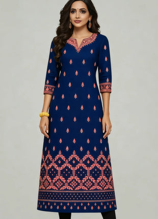 Muslim Dress Kurt Women's Fashionable And Elegant Straight Tube Casual Round Neck Color Elephant Pattern Abaya Femme Dubaï