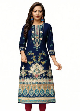Muslim Kurt Flowers Women Fashion Comfortable National style Straight Ethnic Vestidos Slit hem Parrot 3D Print Turkish Abaya