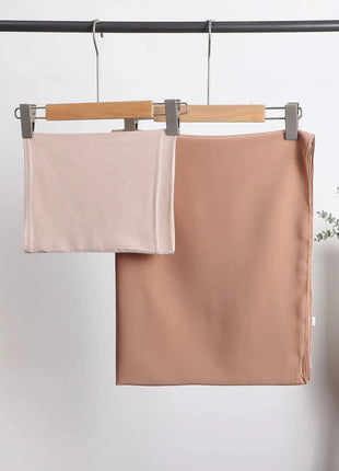 2 Piece Set Chiffon Hijab Matching Undercap Chiffon Scarf with Matching Underscarf Shawls Scarves Head Scarf Headwraps for Women