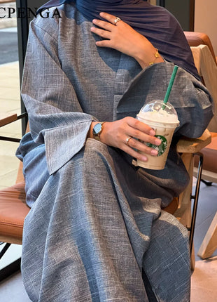 2024 New Dubai Abaya for Muslim Women Eid Ramadan Modest Dress Türkiye Loose Large Elegant Dress Gown Female Islam Clothing