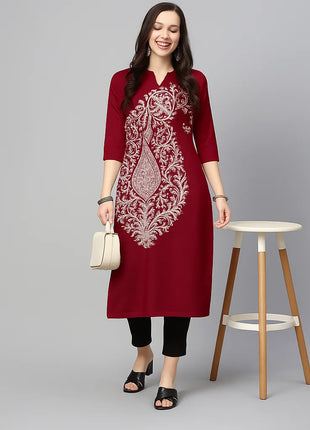 National style Women's Kurtta Casual Fashion Dress Long Sleeved Straight Tube Casual Ethnic Flower Muslim Kaftan Dresses Morocco
