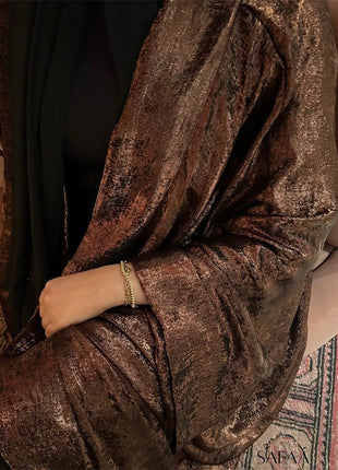 Shiny Satin Open Kimono Abaya 2025 Ramadan Dubai Luxury Muslim Kaftan Dress for Women Islam Clothing Robe Femme Musulmane