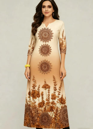Muslim Flowers Kurt Christmas Women's Casual Fashion Comfortable Dress Long Sleeve Straight Tube Casual Ethnic Arabian Dress