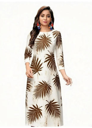 Muslim Kurtta Women's Casual Fashion Dress National style Straight Tube Casual Ethnic Flower Kaftan Moroccan Slit hem Robe