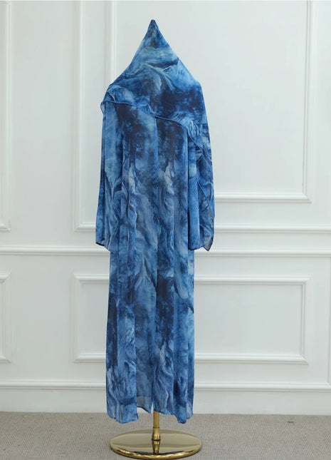 Eid Abaya for Women Print Cardigan Scarf Set Muslim Dresses Ramadan Morocco Dubai Jalabiya Kaftan Vestidos Arab Long Robe 2025