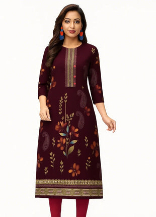 Dress Kurtta Women Fashionable Straight Tube Casual Bright Slit hem Flowers Patterns Robe Arabe Robe Abito Donna Musulmana