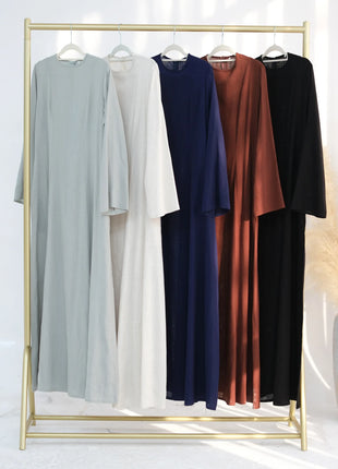 2025 Summer Arabic Muslim Women Modest Dress Eid Dubai Plain Abaya Islam Party Outfit Elegant Holiday Dresses Turkey Kaftan Robe