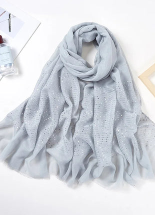 Cotton Linen Hijabs Scarf Turban Hijab Comfort Wearing Soft Paillette Shawls Fringed Muslim Fashion Women Scarves Hijab Ramadan