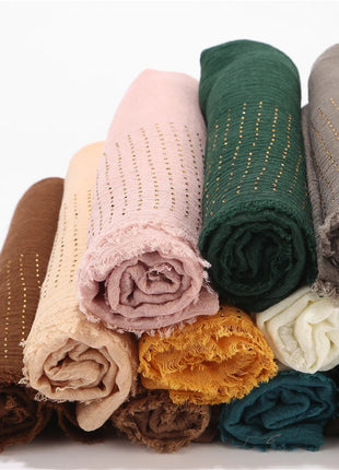 Rhinestone Plain Viscose Cotton Hjab Crinkle ShawI Muslim Head Scarf Big Long Pashmina Wrap Female Foulard Tudung Bawal