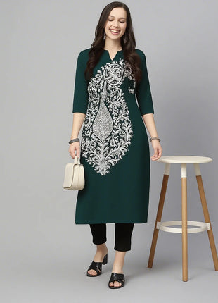 National style Women's Kurtta Casual Fashion Dress Long Sleeved Straight Tube Casual Ethnic Flower Muslim Kaftan Dresses Morocco