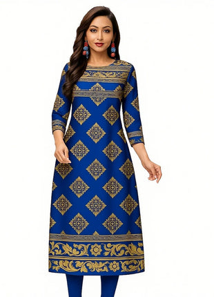 Muslim Kurtta Women's Casual Fashion Dress Slit hem Straight Tube Casual Ethnic Peacock National Style Abito Donna Musulmana