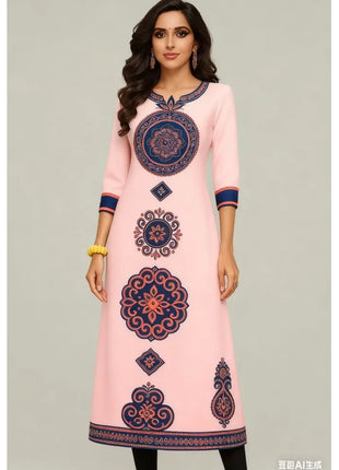 Muslim 2026 Kurt Women's Fashionable And Comfortable Dress With Straight Tube Casual Multiple Designs Islamic Clothing
