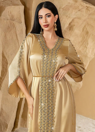 Eid Muslim Dress For Women Ramadan Jalabiya Lace Diamond Party Dresses Abaya Long Robe Morocco Dubai Kaftan Vestidos Largos 2026