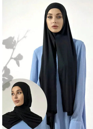 Instant Hijab Scarf for Women Muslim Easy To Wear Jersey Head Scarf Wrap Thin Breathable Soft Sunscreen Pullover Head Wrap