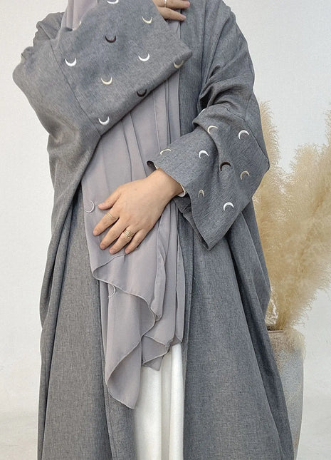 2025 Ramadan Khimar Abaya Saudi Arabia Turkey Islam Embroidery Moon Muslim Cardigan Dress Prayer Clothes Dresses For Women