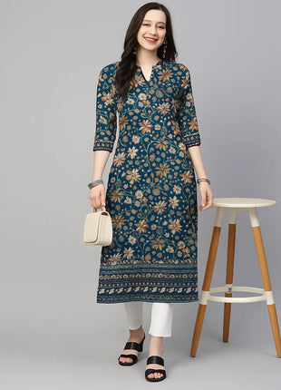 Muslim Peacock Kurtta Women Casual Fashion Dress National style Straight Tube Casual Ethnic Flower Abaya Musulmane Modest Dress
