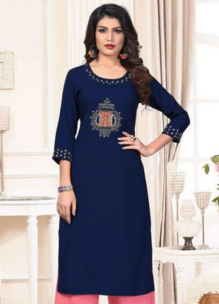 Muslim Kurt Women's Fashion Comfortable Dress Muslim Kurtta Straight Tube Casual Ethnic Slit hem New Dress Slit hem